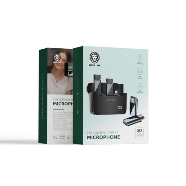 میکروفن بی سیم گرین لاین مدل 2in1 DIGITAL DISPLAY LITHTNING